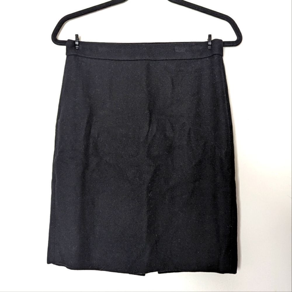 J. Crew Wool Blend High Waist Mini Pencil‎ Skirt Black 0